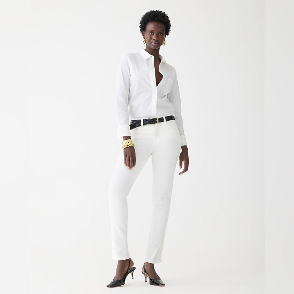 NWT J. Crew 10" vintage slim-straight jean in white wash Tall inseam